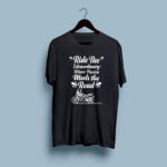 Ride The Extraordinary Black half round neck tshirt
