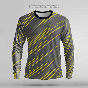 Stickeropedia Gray And Yellow Striped Jersey