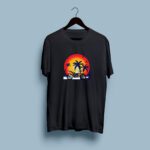 Chasing Sunset Black half round neck tshirt