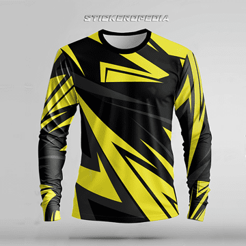 Stickeropedia Black And Yellow Zigzag Jersey