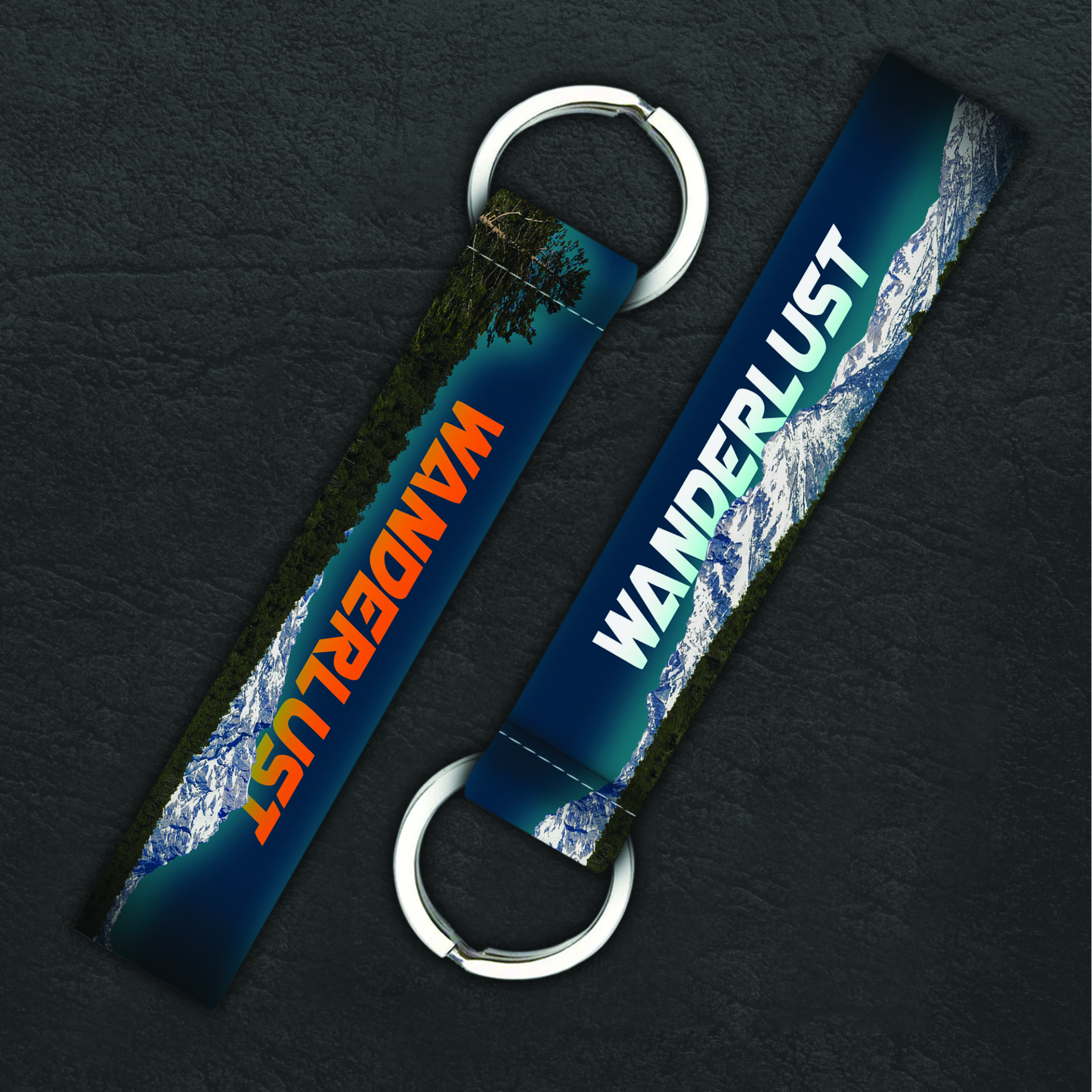 Wanderlust Travel Mountain bike key ring