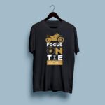 Focus On The Goal Black half round neck tshirt