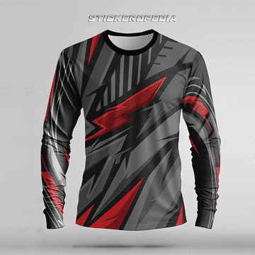 Stickeropedia Grey Red Thunderbolt Jersey