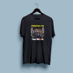 Freedom Rider Black half round neck tshirt