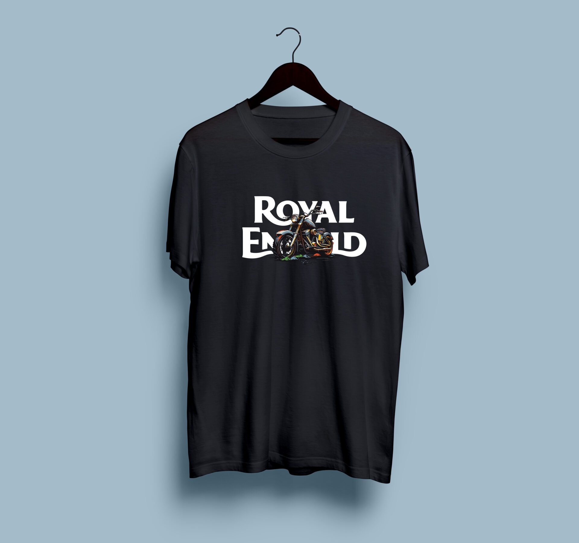 Royal Enfield Black half round neck tshirt