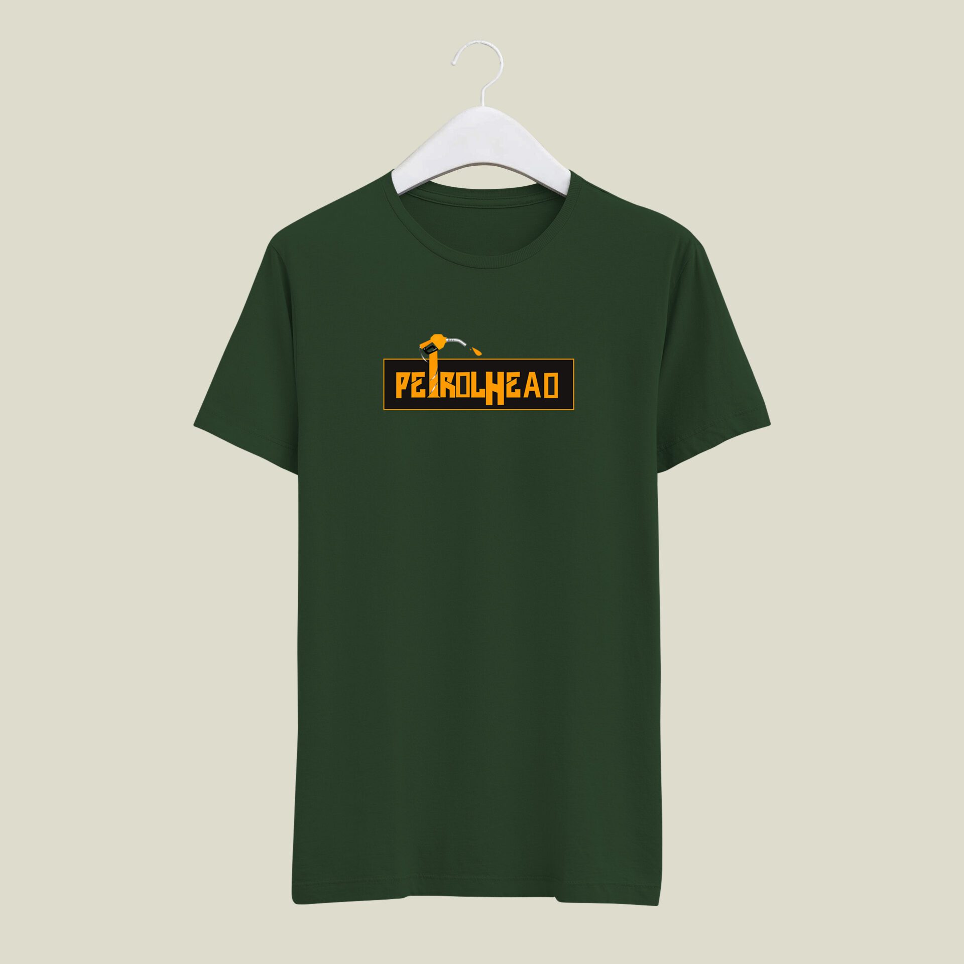 Petrolhead Green half round neck tshirt