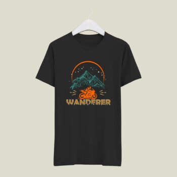 Peak Wanderer Black half round neck tshirt