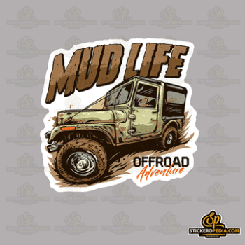 Mud Life White sticker