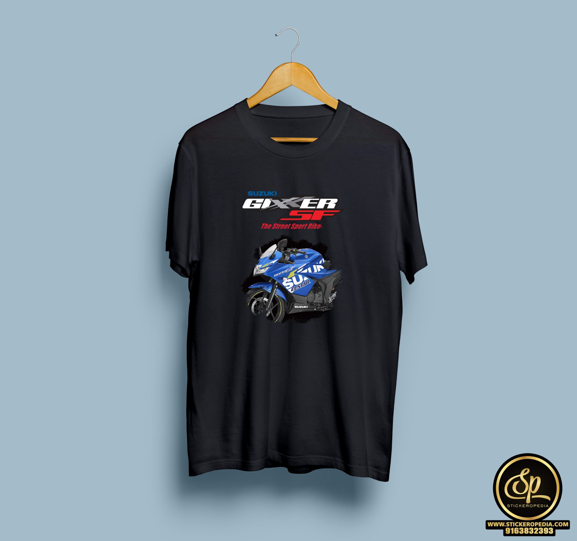 Gixxer SF Black half round neck tshirt